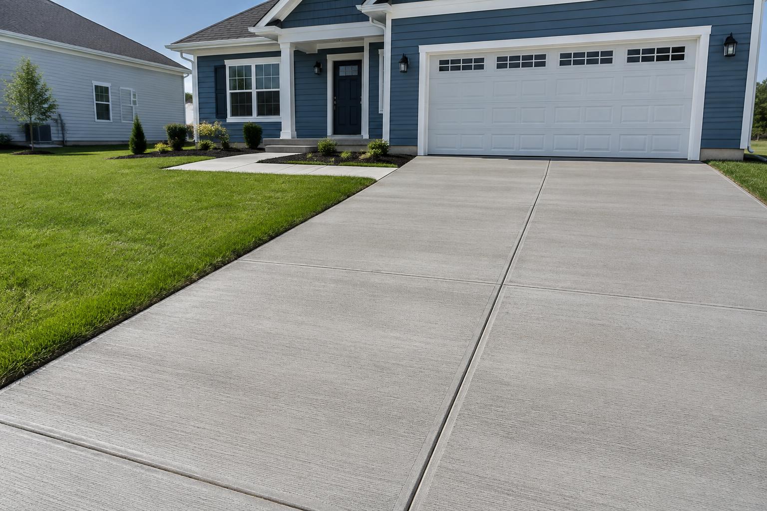Illustrative concrete driveway with control joints